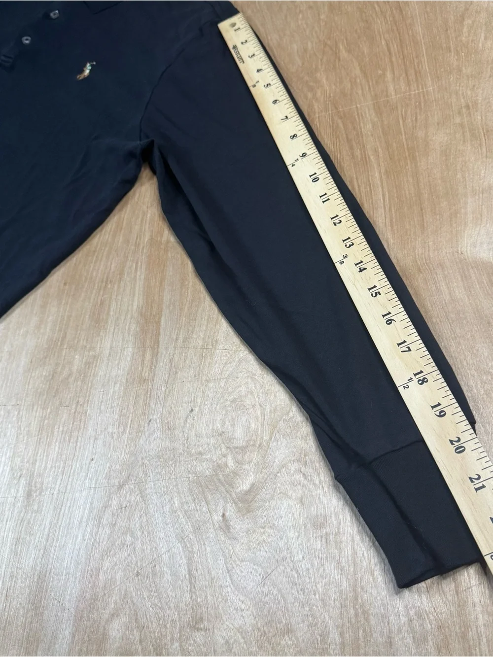 Polo Ralph Lauren Men’s Black Long Sleeve Slim Fit Polo Shirt Large